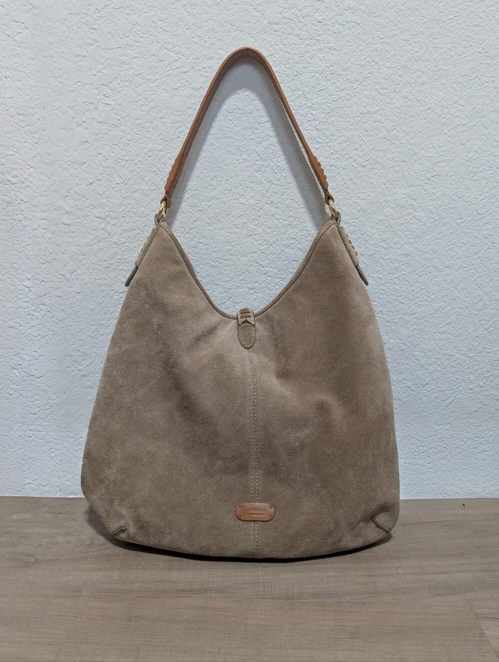 Ralph Lauren Indian Cover Suede Hobo Shoulder Bag